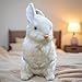 Basuo-9Q 9.25 Inch Plush Rabbit Faux Fur Lifelike Hare Easter Bunny Simulation Toy Home Decoration Gift (White)