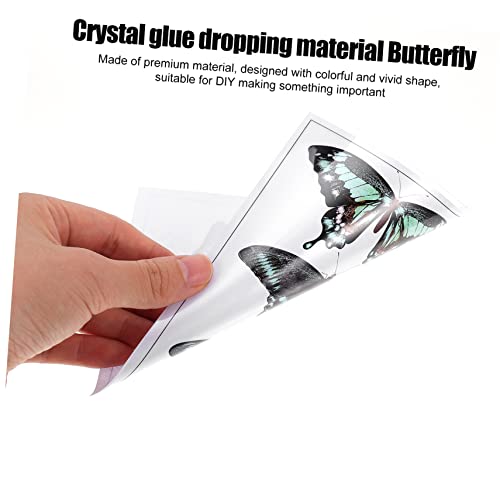 VILLCASE Material De Borboleta De 10 Folhas Suprimentos De Epóxi Transparentes Adesivos De Decoração