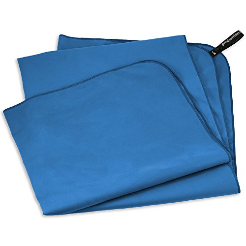 Fox Outfitters Microfiber Towel - Ultra Compact Quick Dry Microfiber Camping & Travel Towel With Hang Loop Snap. Lightweight & Great For Backpacking, Hiking, Sports (Blue, Extra Small) #TOP1