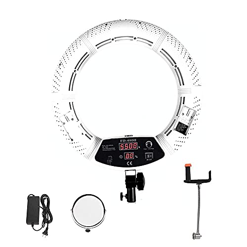 FACAZ Kamera-Foto-Video-Beleuchtungs-Kit: 48 Zentimeter Äußeres 96 W 5500 K Dimmbares LED-Ringlicht, Lichtstativ, Vine…