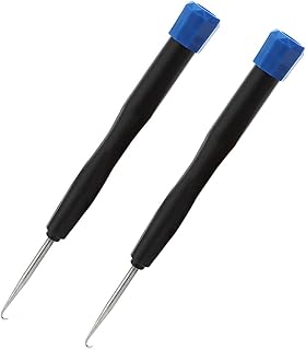 2 Pieces Glasses Wire Hook Stainless Steel Pulling Hook Half Frame Glasses Wire Hook Glasses Repair Hook Eyeglasses Repair Tool Eyeglass Repair String Hook with Plastic Handle, Black