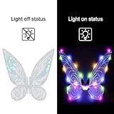 Silom Fairy Wings Light up Butterfly Wings for Adult Kids, LED Fairy Wing Sparkle Angel Wings for Girls Women Halloween Cosplay Costume Angel Wings Dress Up Costume (Colorful) - Image 3