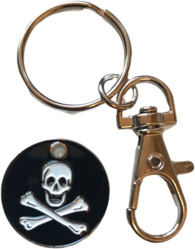 £1 UK Trolley Coin with Keyring - Choose Your Design (Skull & Crossbones)