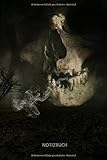  Notizbuch: NOTIZBUCH Skull Gothic Totenkopf Schädel Skelett Nacht Dark Schwarz Tod Sensenmann Tagebuch & Notizbuch A5, 100 Seiten, liniert