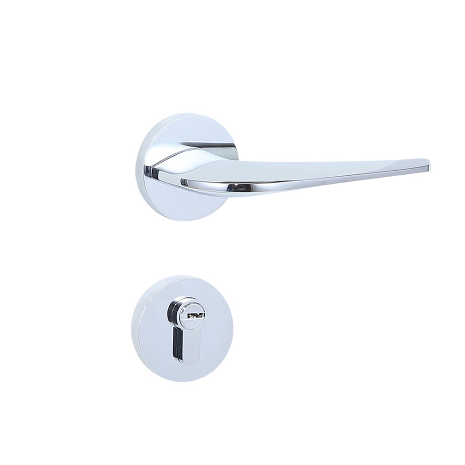 Serrure de porte en laiton galvanisé argent style médiéval chic pour chambre élégante