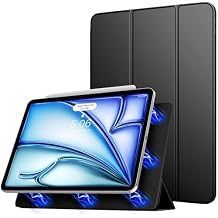 TiMOVO Magnetic Case for iPad Air 11 Inch M4/M3/M2-2026/2025/2024, iPad Air 5th/4th Generation Case 2022/2020 10.9 Inch, Smart Folio Magnetic Trifold Stand Cover, Auto Wake/Sleep, Black