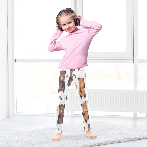 Toddler Girls Leggings Printed Yoga Pants Leggings Cartoon Brown Bear for Kids4