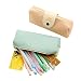 MiCoolker Cute Cartoon Bearded Pencil Pen Case Pouch Cosmetic Makeup Bag, Set of 2 (Green and Pink)