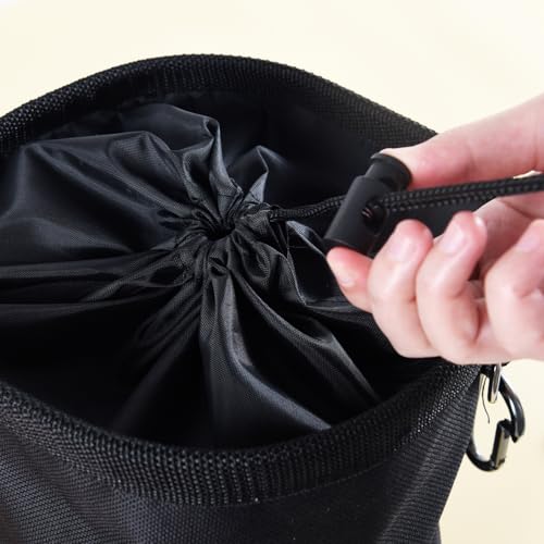 Ezranova Wäscheklammerbeutel mit Haken zum aufhängen, für bis zu 100 Wäscheklammern, schmutzsicherer Klammerbeutel für frische Wäsche, Klammerkorb aus engmaschigen Stoff, peg Bag, schwarz
