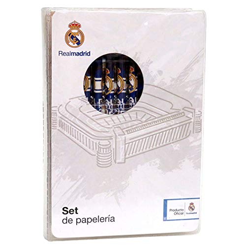 CYPBRANDS REAL MADRID CF - Set de Papelería, Maletín de Dibujo de 25 Piezas, Producto Oficial (CyP Brands)