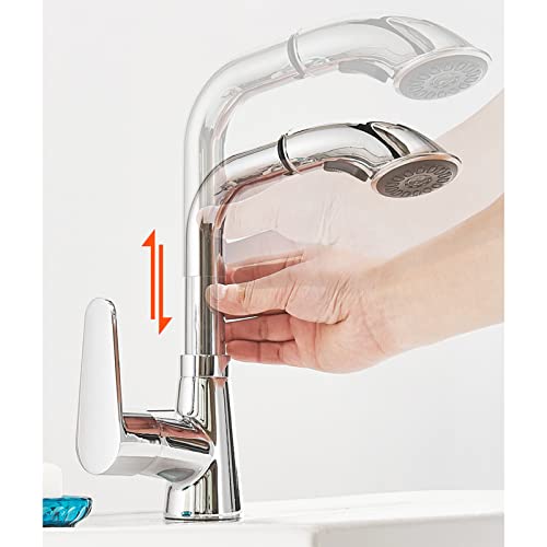Grifo de baño con spray extraíble que soluciona la limpieza de lavabos incómodos 3