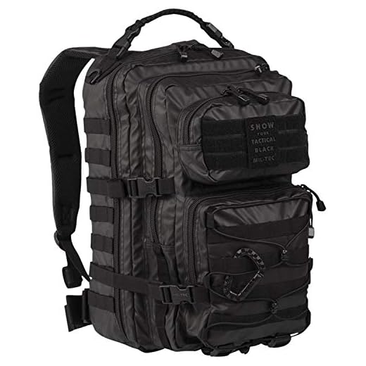 Mil-Tec US Assault Pack Ryggsäck (stor/taktisk svart)