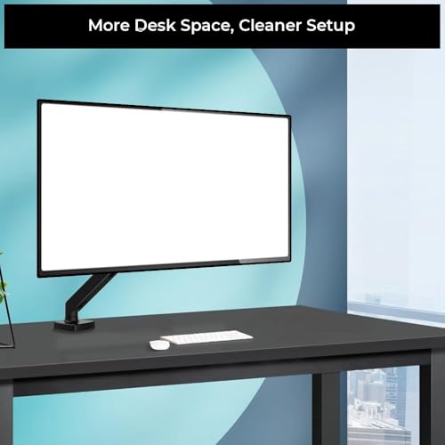 Image of Single Monitor Arm Gas Spring Stand - Aluminum Alloy & Steel| Fits 13 inch-30 inch Screens| 2-9KG Load Capacity| 1 Year Warranty| VESA Mount 75x75 /100x100 Compatible| Clamp & Grommet Installation - Black