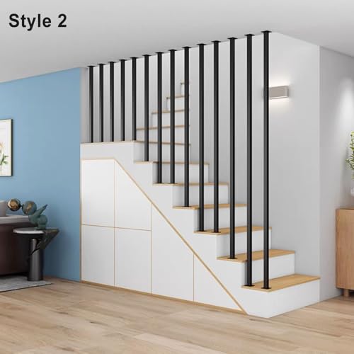 Barandilla de balaustre de pared negra con diseño Sle 3 moderno 7