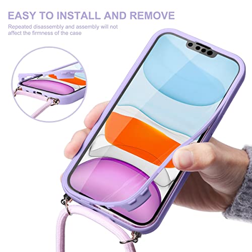Eouine Capa cruzada com alça para Xiaomi Mi 12 (5G) 6,35 polegadas com proteção de tela, amortecedor