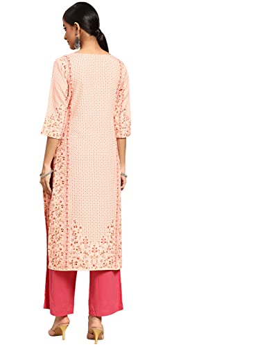 Image of Gerua By Libas Printed Viscose Straight Kurta Suit