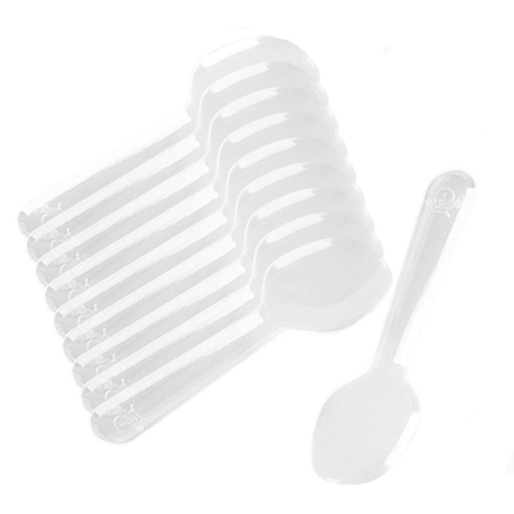 rosenice Rosenice Disposable Spoons 200Pcs Mini Clear Plastic Flatware Spoons For Jelly Ice Cream Dessert Appetizer