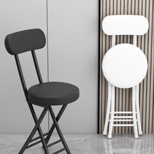 Tabouret de bar pliable compact avec dossier rembourré vert et stable - 4
