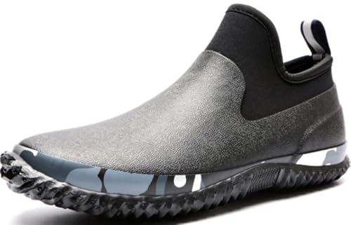 Bottes De Pluie Homme Unisexe, Cheville, Antidérapantes, Vert Foncé, Taille 45 EU
