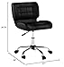 Calico Designs Modern Black Crest Armless Office Chair Swivel Task Chair Desk Chair Computer Chair, Black,