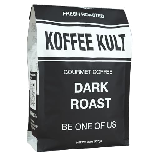 Koffee Kult Dark Roast Whole Bean Coffee - Small Batch 100% Arabica Gourmet Blend, Smooth and Well Balanced...