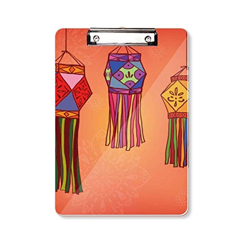 Planchette à pince colorée lanterne chinoise A4 porte-bloc bureau design