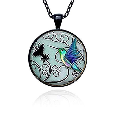Hummingbird Jewelry - Blue Hummingbird 20mm Necklace - Includes 18" Chain - Hummingbird Jewelry - Bird Art - Charm Pendant