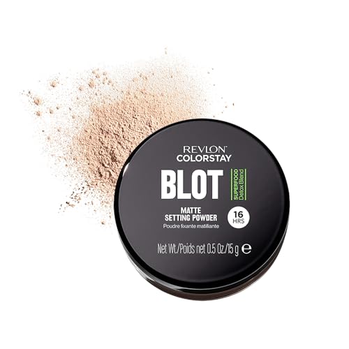 Image of Revlon ColorStay Blot Face Powder, Mattifying, Blurring & Oil Absorbing Setting Powder, Absorb Sebum, Blurs Imperfections and Reduces Pore Appearance, 0.5 oz