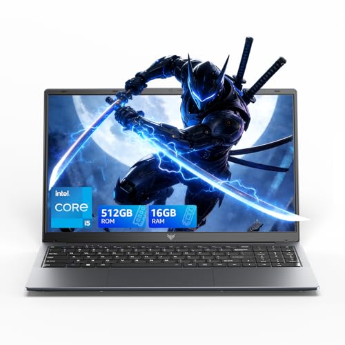 Image of Laptop with Intel Core i5 Processor (Up to 4.5GHZ,12C /16T,Equivalent to i7-13620H),16GB DDR4 RAM 512GB SSD,WiFi 6,15.6 inch IPS Display,Windows 11 Laptop Computer for Editing, Presentations