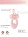 BOVELLA Baby Toothbrush & Teether for Infant and Toddler, Silicone Baby Oral and Tongue Cleaner, Ultra Soft Infant Training Toothbrush with Travel Case, Adjustable Safety Shield - Pink