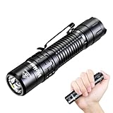 Wurkkos TD02 Led戦術懐中電灯、超明るく充電可能なポケット懐中電灯、2000高ルーメンEDC懐中電灯、C型充電ポートテールスイッチ付き、アウトドアや室内活動に適している (黑色)