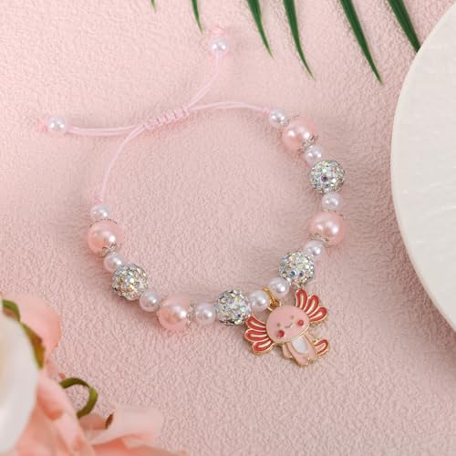 Adjustable Axolotl Bracelet, Axolotl Beaded Charm Bracelet with Lovely Card Back to School Gifts Cute Grade Grad Jewelry Kawaii Stuff3