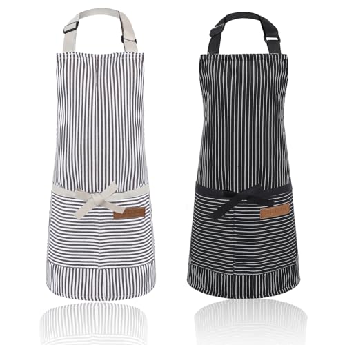 2 Stück Kinderschürze Kinder Schürze mit Taschen - Verstellbare und Wasserdichte für Jungen und Mädchen Ideal für Küche, Kochen, Backen, Malerei und Party