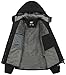 DCmount Winterjacke Damen Winddicht Skijacke Damen warm Fleecejacke wasserdicht verdickt gefüttert Funktionsjacke mit abnehmbarer Kapuze