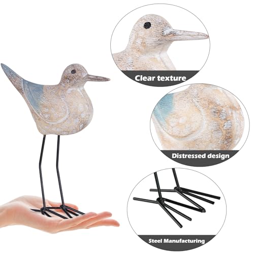 Estatuas de Gaviota Decorativas de Madera 2 Piezas miniatura 3
