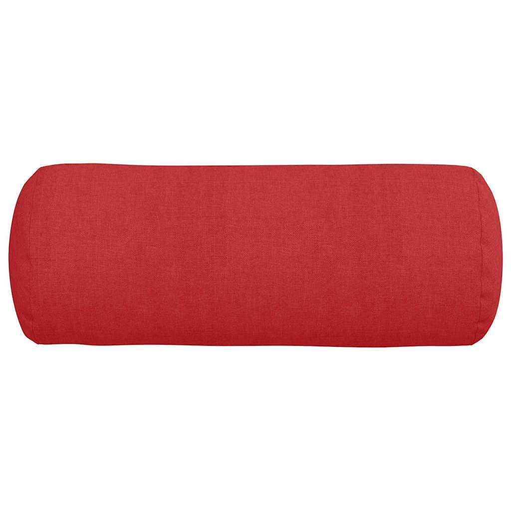 2 cojines color rojo, 15 x 40 cm de diámetro, tejido con funda extraíble, ergonómico para silla, oficina, comedor, cojín de asiento, cojín acolchado, lavable y antideslizante