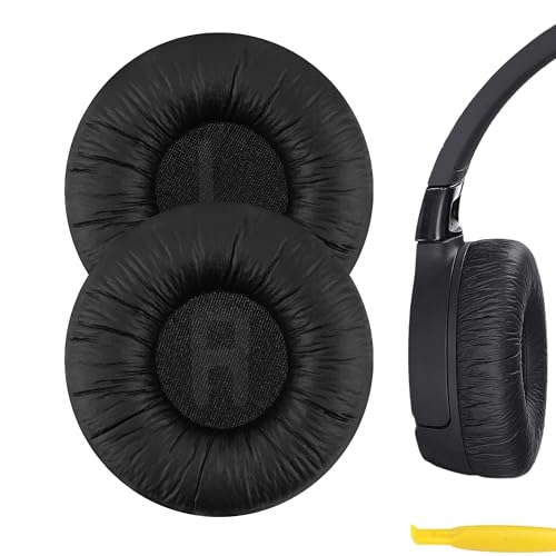 Geekria QuickFit Leatherette Replacement Ear Pads Compatible with JBL JR300, JR300BT, T450BT, T500BT, Tune 500, Tune 500BT, Tune 510BT, Tune 520 Headphones, Ear Cushions (Black)