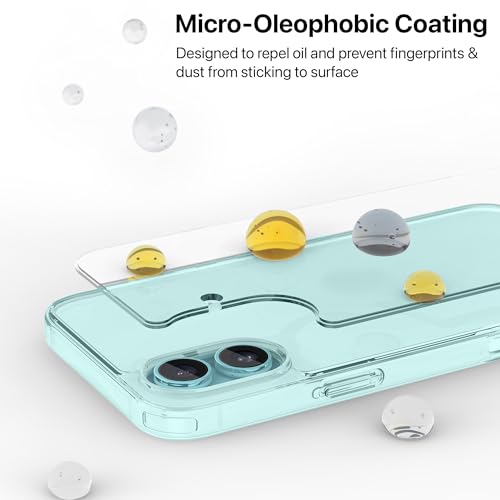 Image of eller sante Clear Back Cover Case for iPhone 16 Plus Shockproof Slim Thin Non-Yellowing Scratch Resistant Military-Grade Protection - Transparent