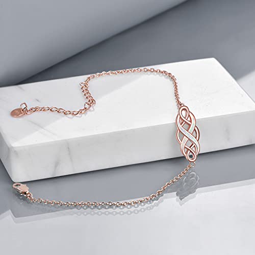 YFN Irish Celtic Knot Bracelets Sterling Silver Infinity Love Opal Bracelet Jewelry 18" for Women Teen Girls2