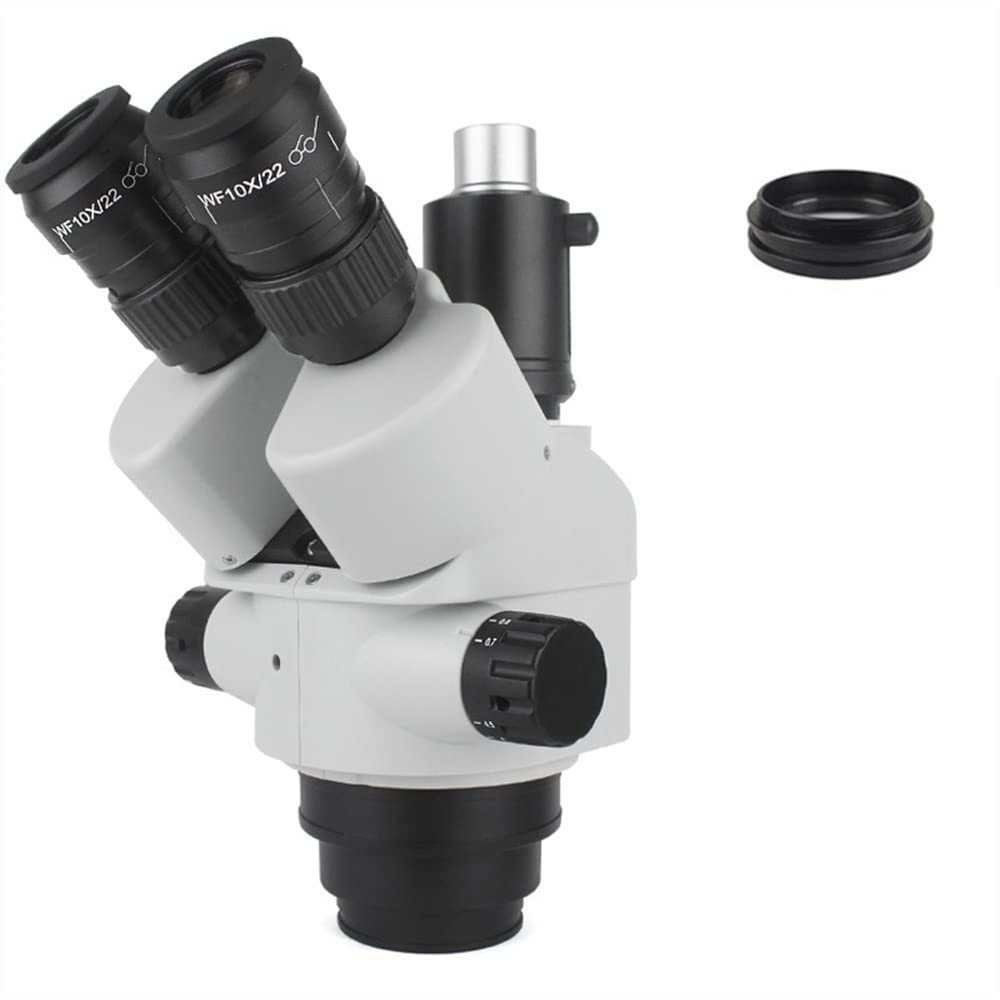 Microscope 7X-45X 3.5X-90X Simul-Focal Trinocular Microscope Zoom Stereo Microscope Head 0.5x 2.0x Auxiliary Objective Lens C-mount Camera For PCB Soldering Phone Repair PCB inspection(Wiht 1x 100mm-0