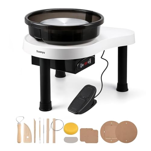 Huanyu Professional Pottery Wheel 12-Inch Electric Ceramic Forming Machine with LCD & Foot Pedal 0-320RPM Max 35LB Clay Pottery Wheel Machine for Adults