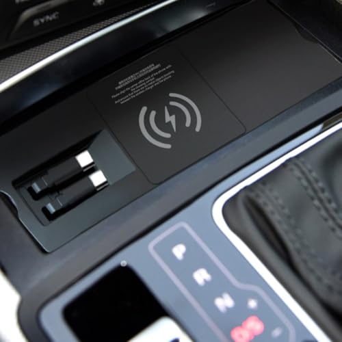 Cargador inalámbrico para coche A7 2012-2018 Risveglio con cable retráctil doble negro 8