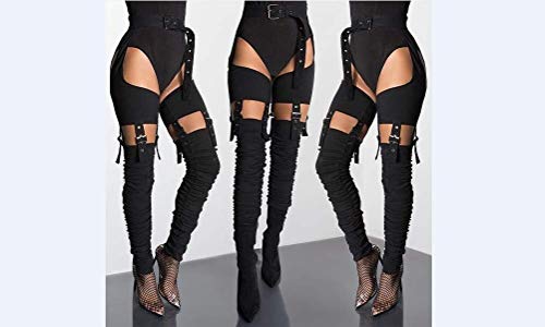 thigh high suspender boots