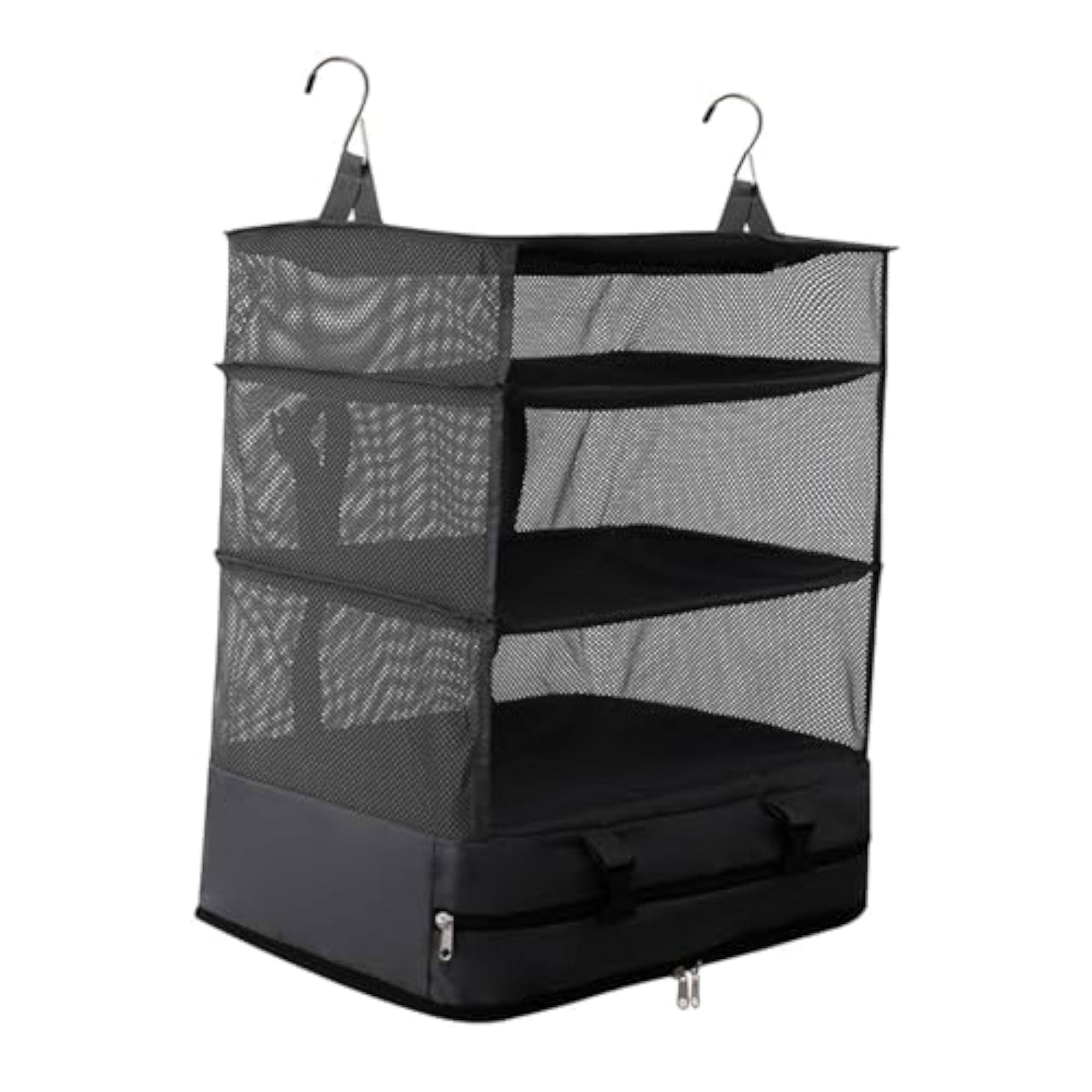 Foldable 3-Tier Hanging Organizer for Closet, Black