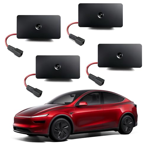 LOWEEY 4K Car Door Lights Logo Projector Premium Accessories Compatible with All Tesla Model Y Juniper Model 3 Highland X S OEM Style Ultra-Bright No Fade 3D Laser Puddle Welcome Ghost Light(4 Pack)