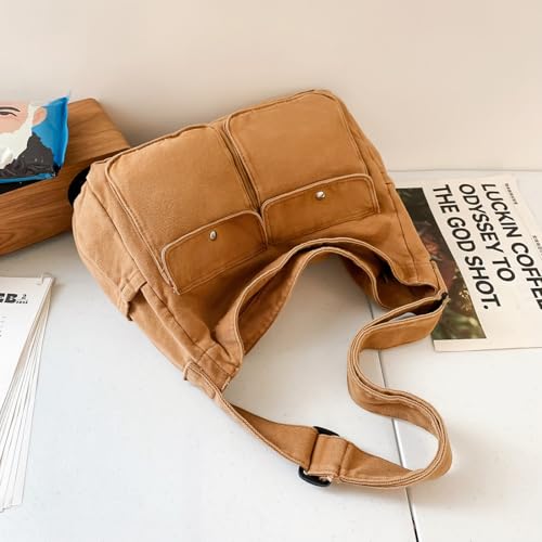 Image of Messenger Bag Hobo Crossbody Bags for Women Canvas Bag Crossbody Tote Bag Shoulder Bag