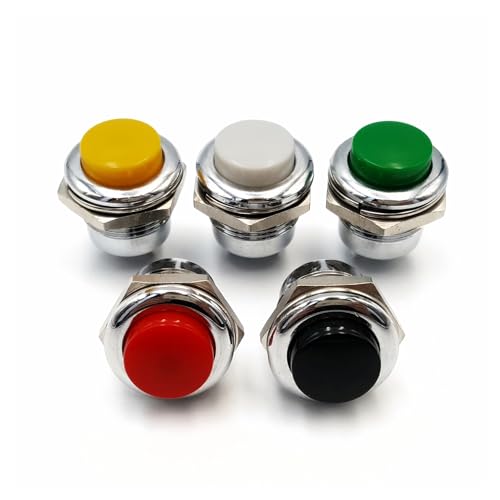 Bouton-poussoir en métal 16mm PB02 finition ronde jaune