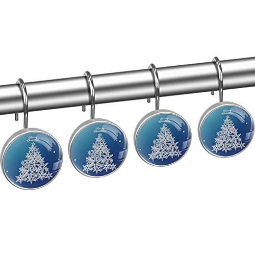Crochets de rideau de douche inox haut de gamme durables flocon et sapin