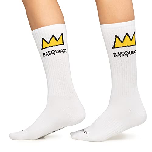 Jimmy Lion Calzini Con Stampa Di Basquiat, Realizzati In Cotone Pettinato Di Prima Qualità. Taglia 36-40 | 41-46 A Mezza Canna. Cammina Con Stile!, 36-40 - 3