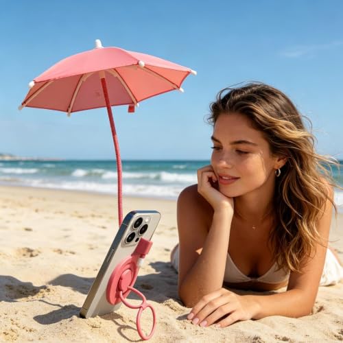 Soporte 2 en 1 para smartphone para visión al aire libre con parabrisas para móvil plegable 3